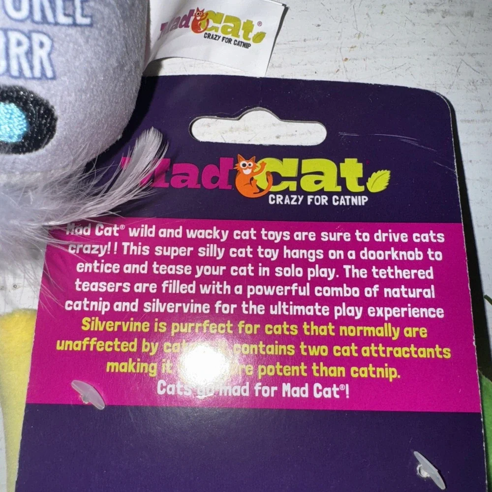 2 x Mad Cat Crazy for Catnip Sassy‎ Smoothie Doorknob Kitty Pet Toy Silvervine